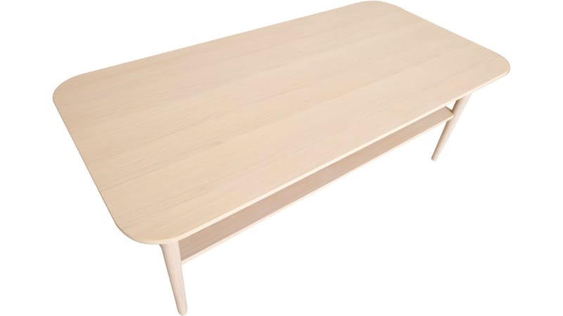 Sofabord Ravik med Hylle 135x65 cm - Hvitpigmentert - Møbler - Bord - Sofabord & salongbord
