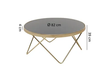 Reineck Sofabord 82 cm Rundt - Svart/Gull - Møbler - Bord - Sofabord & salongbord