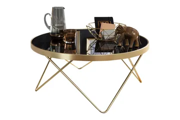 Reineck Sofabord 82 cm Rundt - Svart/Gull - Møbler - Bord - Sofabord & salongbord