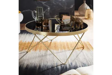 Reineck Sofabord 82 cm Rundt - Svart/Gull - Møbler - Bord - Sofabord & salongbord