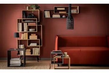 Ribbon Sofabord 90 cm med Oppbevaringshylle Natur/Grå - VOX - Møbler - Bord - Sofabord & salongbord