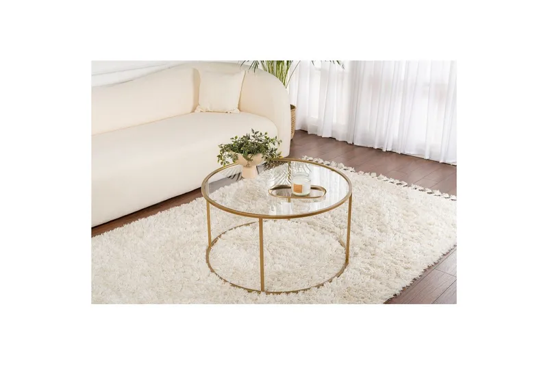 Sofabord Rikiya Gulltransparent - Gulltransparent - Møbler - Bord - Sofabord & salongbord