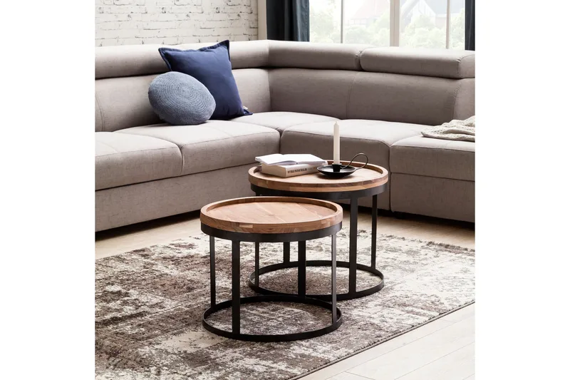 Risien Settbord 2-pk - Brun - Møbler - Bord - Sofabord & salongbord