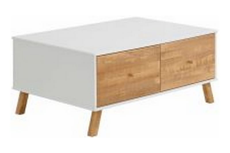 Ronith Sofabord 100 cm - Hvit/Natur - Møbler - Bord - Sofabord & salongbord