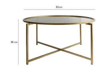 Rowman Sofabord 83 cm Rundt - Gull / Smoke farget - Møbler - Bord - Sofabord & salongbord