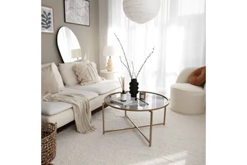 Rowman Sofabord 83 cm Rundt - Gull / Smoke farget - Møbler - Bord - Sofabord & salongbord