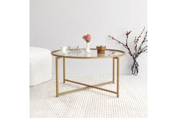 Rowman Sofabord 83 cm Rundt - Gull - Møbler - Bord - Sofabord & salongbord