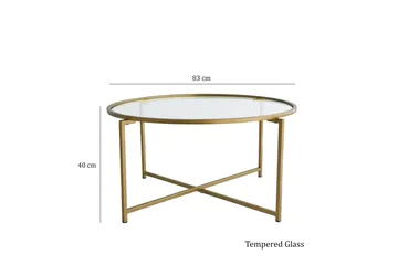 Rowman Sofabord 83 cm Rundt - Gull - Møbler - Bord - Sofabord & salongbord