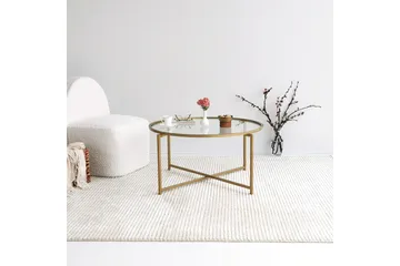 Rowman Sofabord 83 cm Rundt - Gull - Møbler - Bord - Sofabord & salongbord
