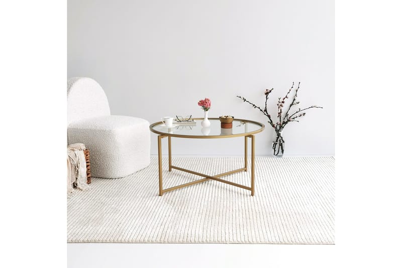 Rowman Sofabord 83 cm Rundt - Gull - Møbler - Bord - Sofabord & salongbord