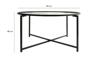 Rowman Sofabord 83 cm Rundt - Svart - Møbler - Bord - Sofabord & salongbord