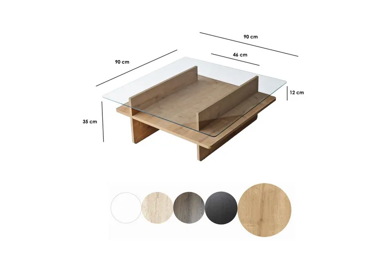 Sofabord Rubby Kvadrat Sudamal / Transparent - Sudamal / Transparent - Møbler - Bord - Sofabord & salongbord