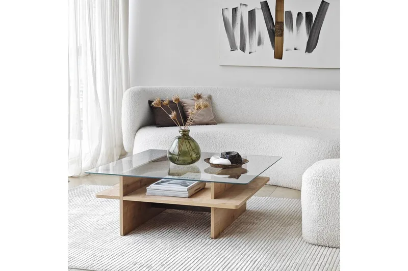 Sofabord Rubby Kvadrat Sudamal / Transparent - Sudamal / Transparent - Møbler - Bord - Sofabord & salongbord