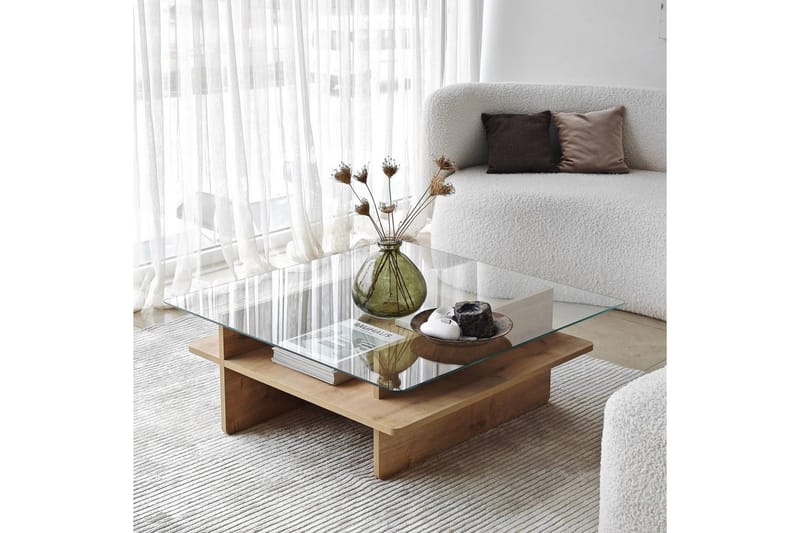 Sofabord Rubby Kvadrat Sudamal / Transparent - Sudamal / Transparent - Møbler - Bord - Sofabord & salongbord