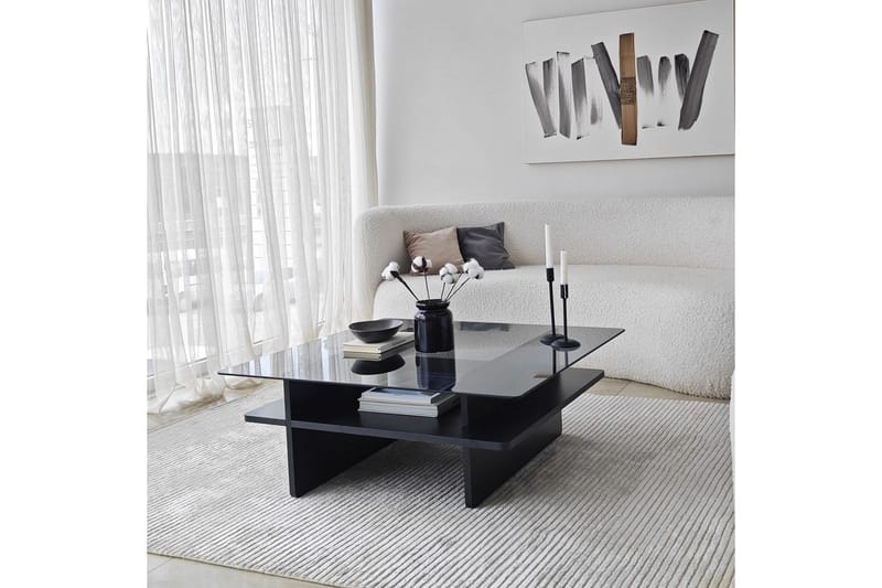 Sofabord Rubby Kvadrat Svart / Røyk - Svart / Røyk - Møbler - Bord - Sofabord & salongbord