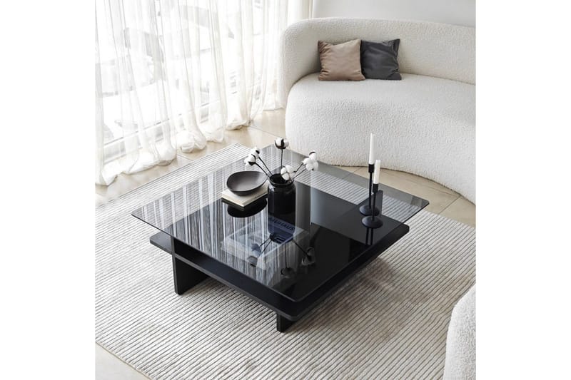 Sofabord Rubby Kvadrat Svart / Røyk - Svart / Røyk - Møbler - Bord - Sofabord & salongbord