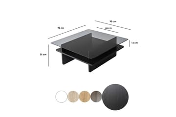 Sofabord Rubby Kvadrat Svart / Røyk - Svart / Røyk - Møbler - Bord - Sofabord & salongbord