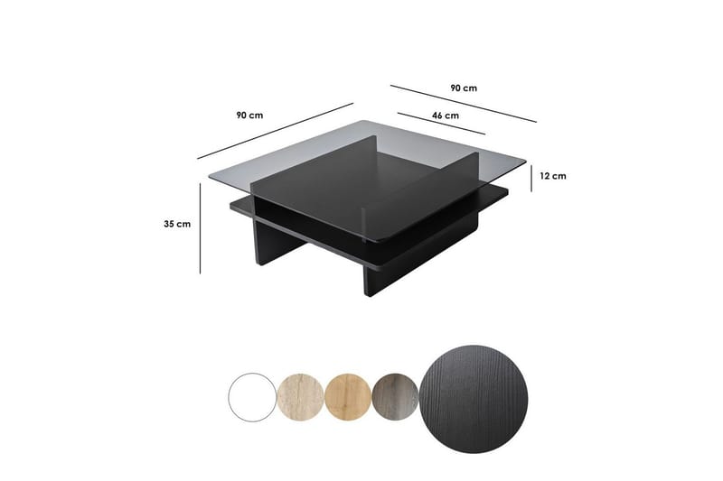 Sofabord Rubby Kvadrat Svart / Røyk - Svart / Røyk - Møbler - Bord - Sofabord & salongbord