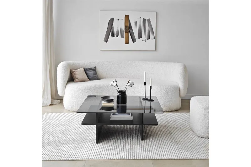 Sofabord Rubby Kvadrat Svart / Røyk - Svart / Røyk - Møbler - Bord - Sofabord & salongbord