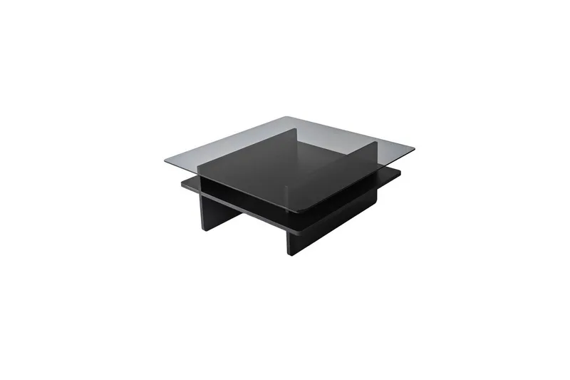 Sofabord Rubby Kvadrat Svart / Røyk, Svart / Røyk