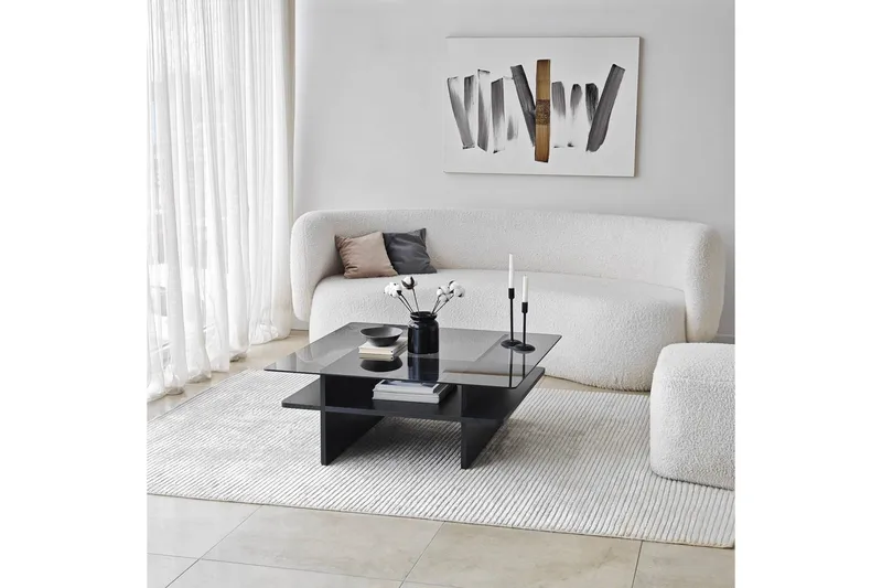 Sofabord Rubby Kvadrat Svart / Røyk - Svart / Røyk - Møbler - Bord - Sofabord & salongbord