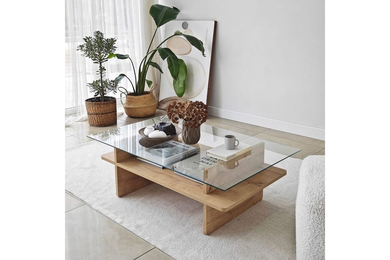 Sofabord Rubby Rektangel Sudamal / Transparent - Sudamal / Transparent - Møbler - Bord - Sofabord & salongbord