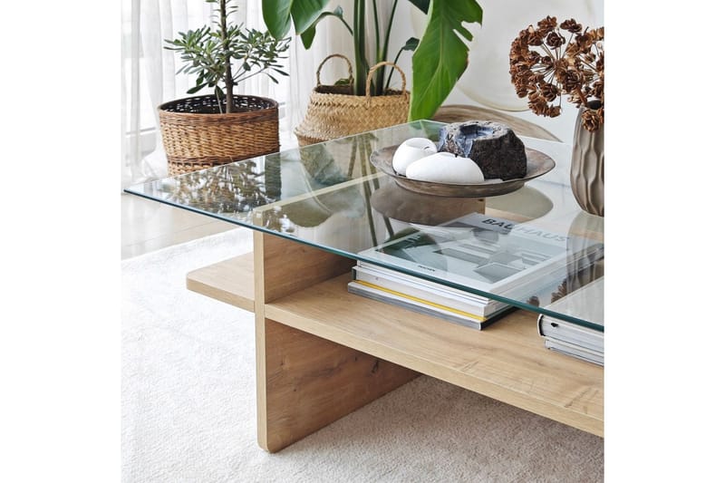 Sofabord Rubby Rektangel Sudamal / Transparent - Sudamal / Transparent - Møbler - Bord - Sofabord & salongbord
