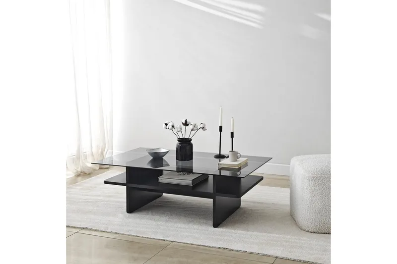 Sofabord Rubby Rektangel Svart / Røyk - Svart / Røyk - Møbler - Bord - Sofabord & salongbord