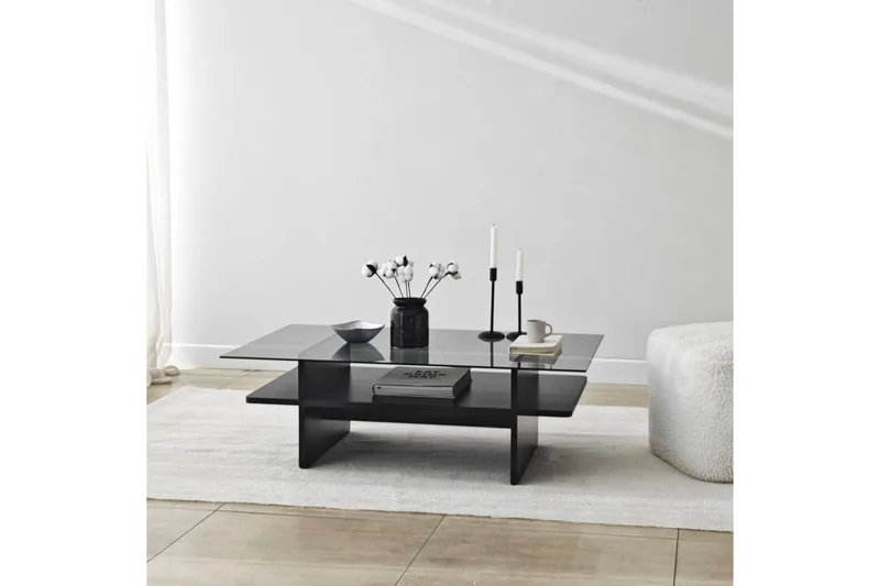 Sofabord Rubby Rektangel Svart / Røyk - Svart / Røyk - Møbler - Bord - Sofabord & salongbord