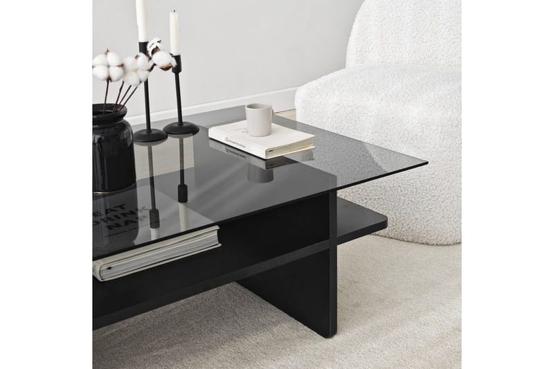 Sofabord Rubby Rektangel Svart / Røyk - Svart / Røyk - Møbler - Bord - Sofabord & salongbord