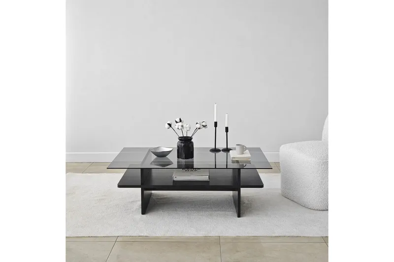 Sofabord Rubby Rektangel Svart / Røyk - Svart / Røyk - Møbler - Bord - Sofabord & salongbord