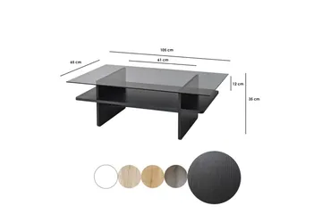 Sofabord Rubby Rektangel Svart / Røyk - Svart / Røyk - Møbler - Bord - Sofabord & salongbord