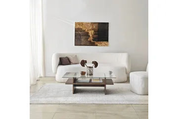 Sofabord Rubby Rektangel Valnøtt / Transparent - Valnøtt / Transparent - Møbler - Bord - Sofabord & salongbord