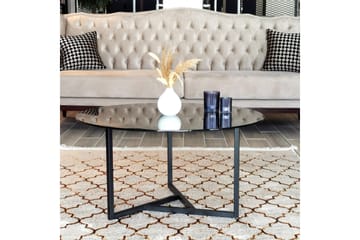 Sabani Sofabord 75 cm Rundt X-formede Ben - Grå - Møbler - Bord - Sofabord & salongbord