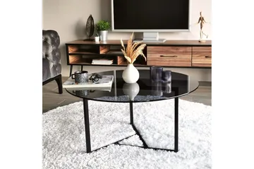 Sabani Sofabord 75 cm Rundt X-formede Ben - Grå - Møbler - Bord - Sofabord & salongbord