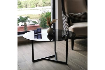 Sabani Sofabord 75 cm Rundt X-formede Ben - Grå - Møbler - Bord - Sofabord & salongbord