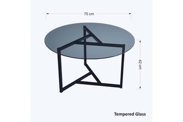 Sabani Sofabord 75 cm Rundt X-formede Ben - Grå - Møbler - Bord - Sofabord & salongbord