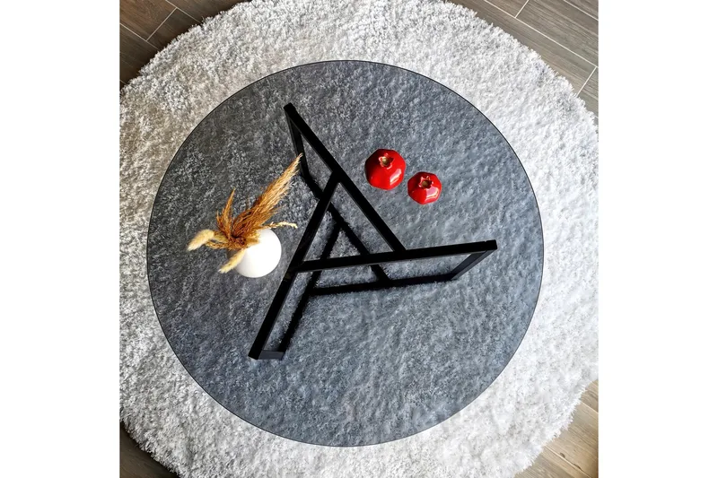 Sabani Sofabord 75 cm Rundt X-formede Ben - Grå - Møbler - Bord - Sofabord & salongbord