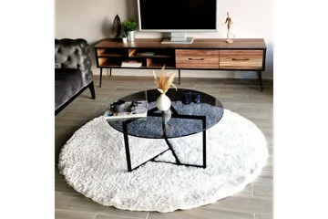 Sabani Sofabord 75 cm Rundt X-formede Ben - Grå - Møbler - Bord - Sofabord & salongbord