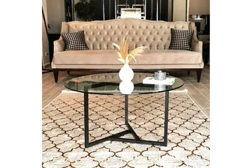 Sabani Sofabord 75 cm Rundt X-formede Ben - Røykfarget - Møbler - Bord - Sofabord & salongbord