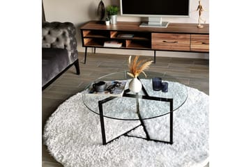 Sabani Sofabord 75 cm Rundt X-formede Ben - Røykfarget - Møbler - Bord - Sofabord & salongbord