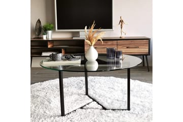 Sabani Sofabord 75 cm Rundt X-formede Ben - Røykfarget - Møbler - Bord - Sofabord & salongbord