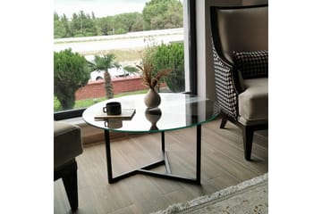 Sabani Sofabord 75 cm Rundt X-formede Ben - Røykfarget - Møbler - Bord - Sofabord & salongbord