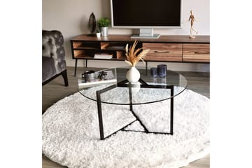 Sabani Sofabord 75 cm Rundt X-formede Ben - Røykfarget - Møbler - Bord - Sofabord & salongbord