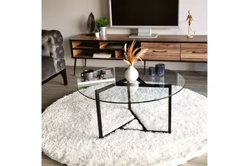 Sabani Sofabord 75 cm Rundt X-formede Ben - Røykfarget - Møbler - Bord - Sofabord & salongbord