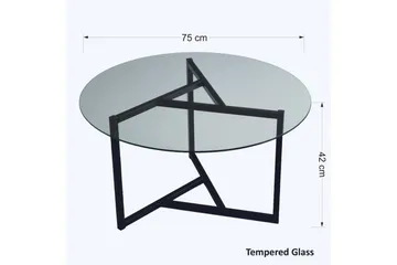 Sabani Sofabord 75 cm Rundt X-formede Ben - Røykfarget - Møbler - Bord - Sofabord & salongbord