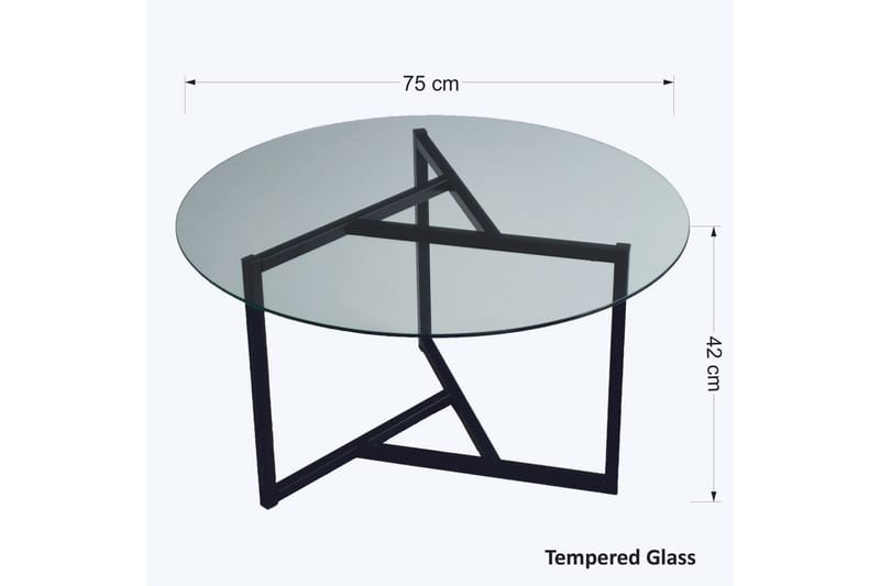 Sabani Sofabord 75 cm Rundt X-formede Ben - Røykfarget - Møbler - Bord - Sofabord & salongbord