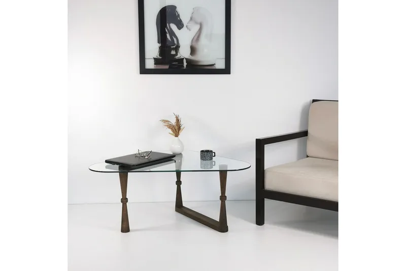 Sabani Sofabord 96 cm Trekantete - Valnøttbrun - Møbler - Bord - Sofabord & salongbord