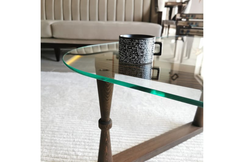 Sabani Sofabord 96 cm Trekantete - Valnøttbrun - Møbler - Bord - Sofabord & salongbord