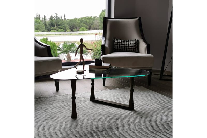 Sabani Sofabord 96 cm Trekantete - Valnøttbrun - Møbler - Bord - Sofabord & salongbord